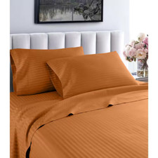 Hotel London 600 Thread Count 100 Cotton Deep Pocket Striped Sheet Set Full, S
