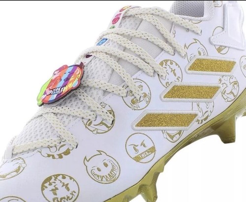 Adidas Freak 22 Big Mood Emoji Football Cleats White Gold GZ6900 Men's Size 11.5 - Picture 2 of 5