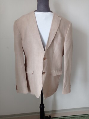 VAN HEUSEN Herren Blazer Gr. 46. Leinen 100% LANGARM. Beige