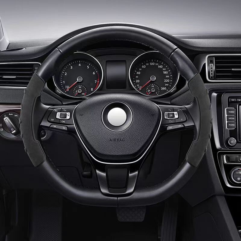 2X Car Steering Wheel Booster Cover Non-Slip Car Accessories Alcantara Universal