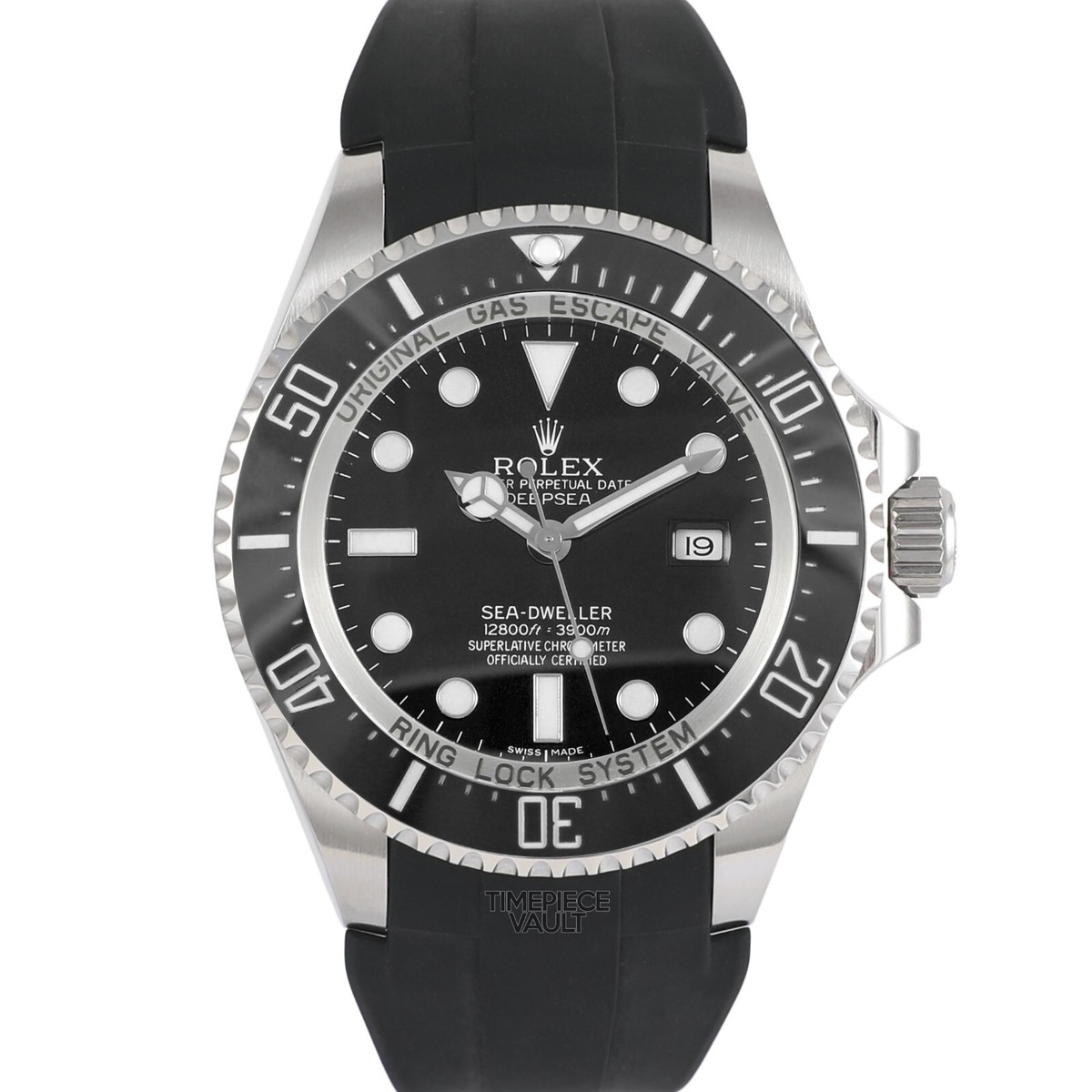 Rolex Men Sea-Dweller Deepsea 116660 Steel 44mm Rubber Strap Black