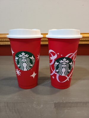 Starbucks 2013 Reusable Red Holiday Cup Celebrating 25 & 50 Years of Coffee Cups