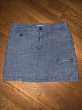 CROFT  BARROW blue Jeans Denim Skort shorts skirt Natural Fit Stretch 12    tb83