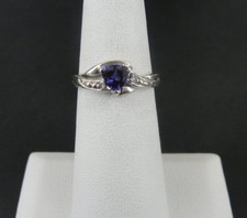 Purple Triangle Stone Cubic Zirconia Sterling Silver 925 RING Size 5