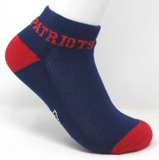 New England Patriots NFL Kids Navy Blue w/Red Ankle Socks *Child Size 8-13