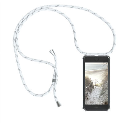 Für OnePlus 7 Hülle mit Kette Band Seil Handyhülle Soft Case zum Umhängen Weiß