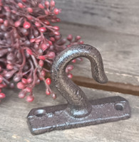 ❤ Kleiner Deckenhaken Haken Garderobe Blumenampel Gusseisen Antiklook Braun ❤