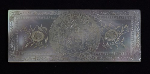 Rare VICEROY New Spain MEXICO c1800 Chinese armorial GAMING counter mother pearl - Picture 11 of 18