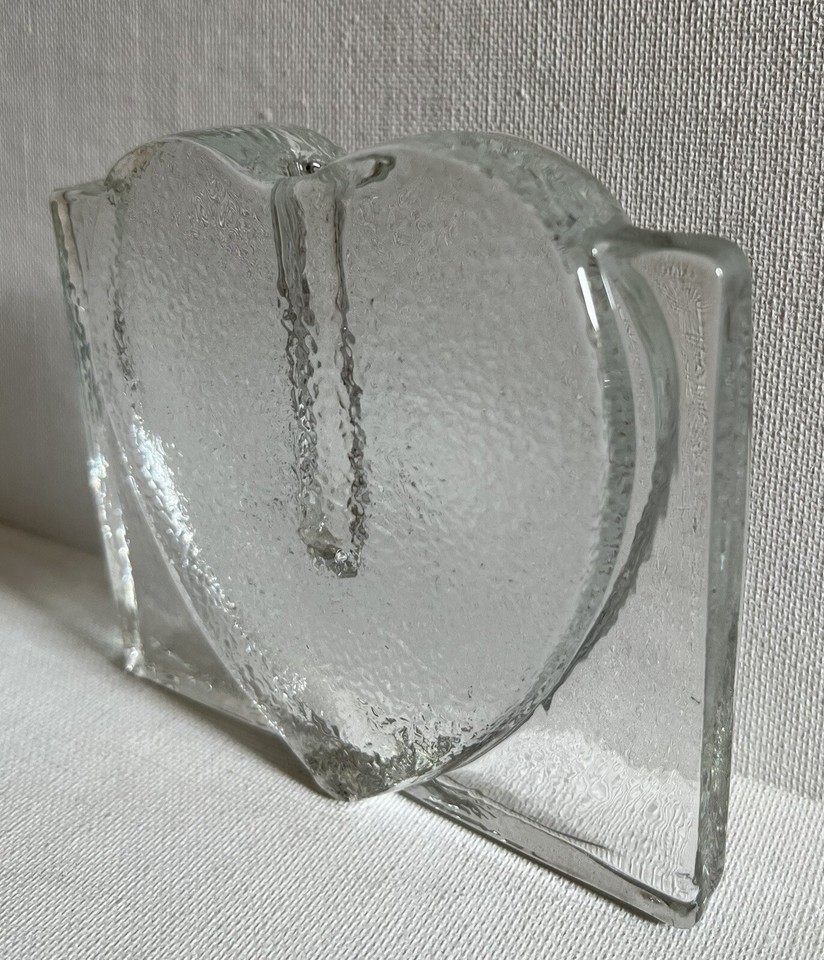 Vintage Twos Company Glass Bud Vase Heart Valentine's Day Hand Blown