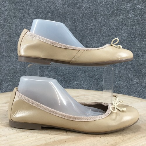 Primadonna Shoes Womens 38 Ballet Flats Beige Leather Round Toe Casual Comfort