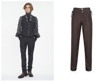 Devil Fashion Men Gothic Retro Straight Striped Party Pants Long Fit Trousers