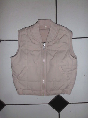 DOUDOUNE ENFANT UNISEXE REVERSIBLE SANS MANCHE BEIGE MARQUE C&A T