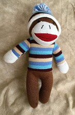 Dan Dee 10" Sock Monkey M02 by Dan Dee in striped sweater  toboggan Nice