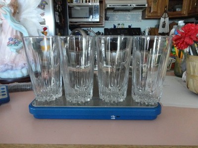 France Arcoroc Hussard 5 3/4'' ribbed 16 oz set of 4 cooler  tumbler glasses