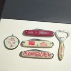 Lot Of Vintage Coca Cola Pocket Knives And Bottle Openers