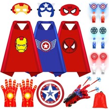 Superhero Capes Masks Set for Kids Ages 3-12 Unique Dress-Up Accessories