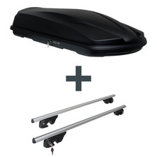 Dachbox LEVUP Cube 470 + Dachtr�ger Menabo Sherman f�r BMW 3er Touring E46 Top