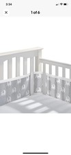 BreathableBaby Breathable Mesh Liner for Full-Size Cribs, Gray Elephant