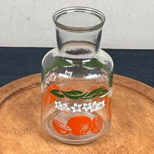 Vintage Anchor Hocking Orange Juice Glass Carafe Pitcher 1960's