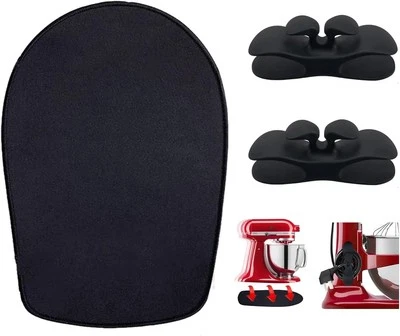 OUDIZZ Sliding Mats for Kitchen aid (black)4.5-5Qt Mat+2 black Mixer Accessories