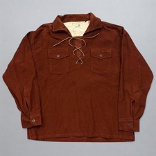 True Vintage Valiant Lace Up Suede Shirt Sz 17-17.5