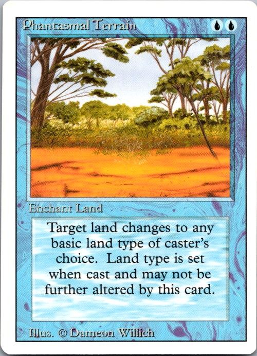 Phantasmal Terrain Common Revised Edition Magic: The Gathering Lightly Played