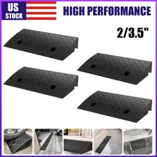2 Pack Driveway Ramp Heavy Duty Vehicle Curb Rubber Threshold Ramp Professional