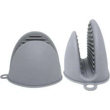 Heat Resistant Silicone Mini Oven Mitts and Pot Holders Set of 2 Mini Grips for
