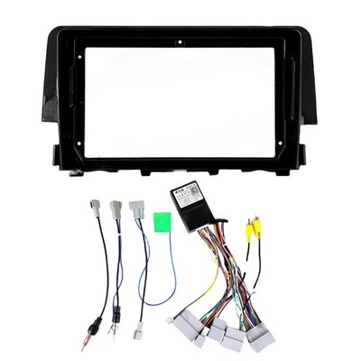 9''Car Radio Stereo Fascia Frame Panel Trim Bezel Harness For Honda Civic 2016~21