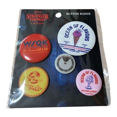 Stranger Things Button Badges Set of 5