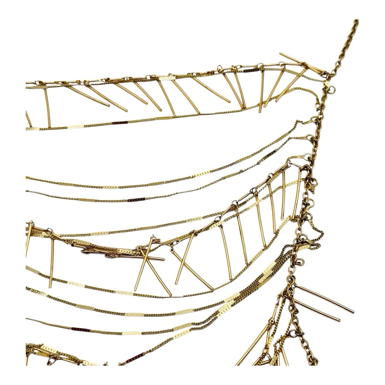 BCBG Multi Stranded Chains Dangle Drop Extra Long… - image 5