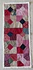 Handmade Patchwork Quilted Country Cottage Cotton Table Runner Rectangular Lace