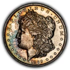 1889 $1 Morgan Silver Dollar - Proof-Like - PQ Rainbow Toning - UNC - SKU-D7767