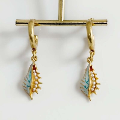 Zara Sea Snail Statement Hoop Earrings Gift Retro Women Party Vacation Jewelry