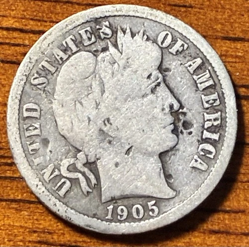 1905-S Barber Silver Dime