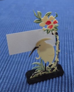 Vintage Celluloid Bird Place Card Holder
