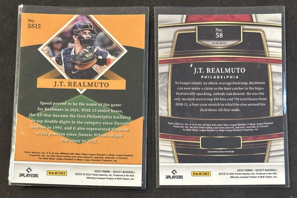 2022 Panini Select - Select Stars J.T. Realmuto #SS15 + Concourse Tricolor Prizm - Image 2 of 4