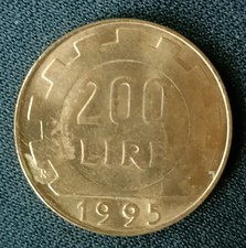 [1055] Italy 200 Lire Coin dated 1995 R in Bronzital KM#105