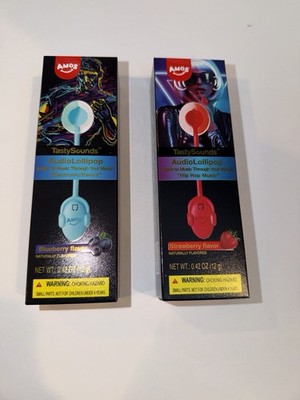 Amos Tasty Sounds Musical Lollipop Blueberry & Strawberry Flavors Tik Tok Viral