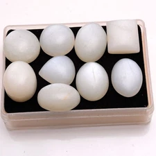 9 Pcs Natural White Moonstone 20mm-24mm Cabochon Untreated Loose Gemstones Lot