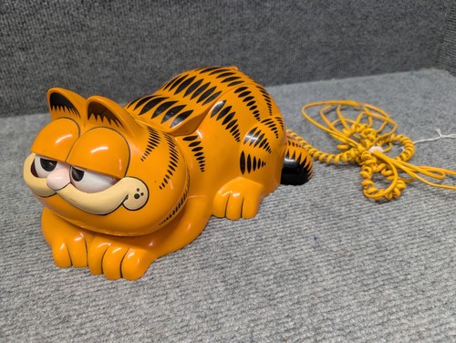 Vintage Tyco Garfield Landline Phone 1980s Retro w/ Original Cords