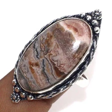 925 Silver Plated Decent Mexican Laguna Lace Ring Jewelry Size US 9 MJ