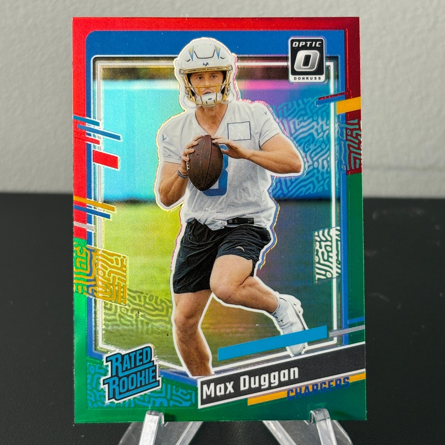 Max Duggan Panini Donruss #352 Optic Preview-Red & Green