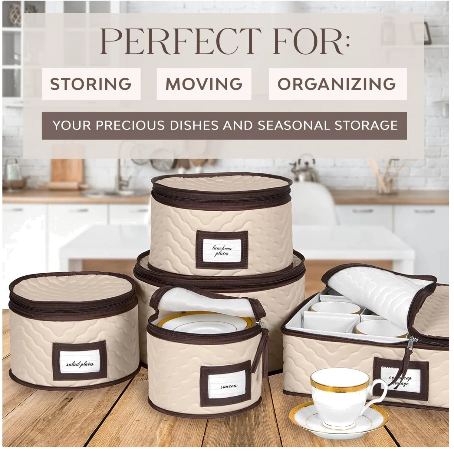 Sturdy Quilted Dish Storage Set - China Containers, 5 Pieces