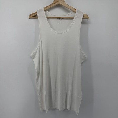 Todd Snyder Tank Top Mens XL White Ribbed Tank Top KN1270422 Pima Cotton Modal