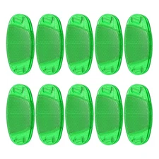 10 Pcs Oval Rear Reflectors, Bike Wheel Rim Reflective Warning Reflector Green