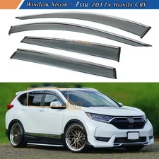 For 2017-2022 Honda CRV CR-V Chrome Trim Smoke Window Visors Vent Rain Guards