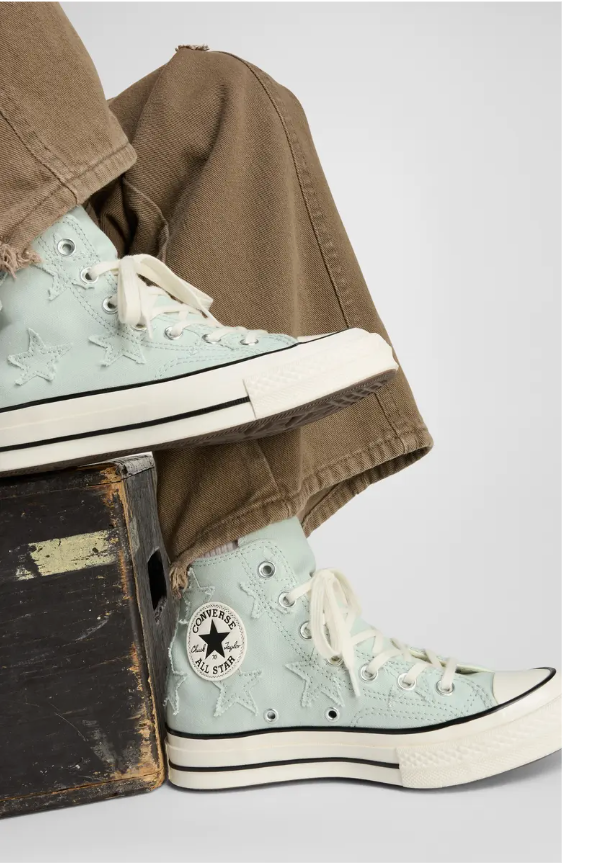 Converse Men 6.5 Women 8.5 Chuck 70 Khaki Green Canvas High Top Lined Shoes Converse Chuck 70 High Top Canvas Sneakers  main image 4