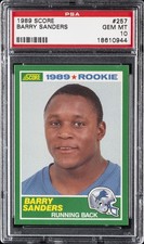 1989 SCORE #257 BARRY SANDERS ROOKIE RC PSA 10