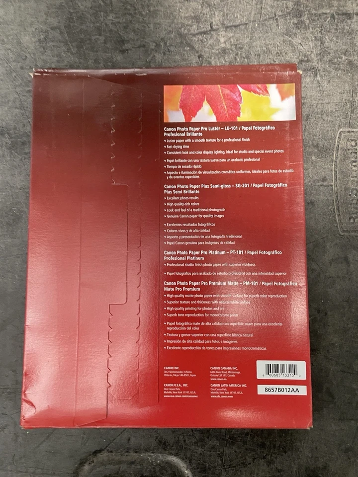 Lot Of 3 - Canon Pro Paper Sampler Pack, Luster, Premium Matte, 8.5x11 20 Sheets - Image 3 of 4